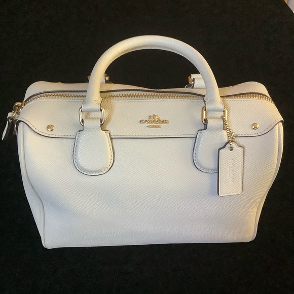 Coach Crossbody Bannet Purse White Pebble Leather - Picture 2 of 9